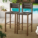 EEI-6984 Parkland Outdoor Patio Rattan and Aluminum Bar Stools Set of 2 by Modway