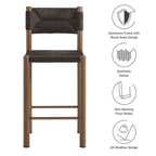 EEI-6983 Parkland Outdoor Patio Rattan and Aluminum Counter Stools Set of 2 by Modway