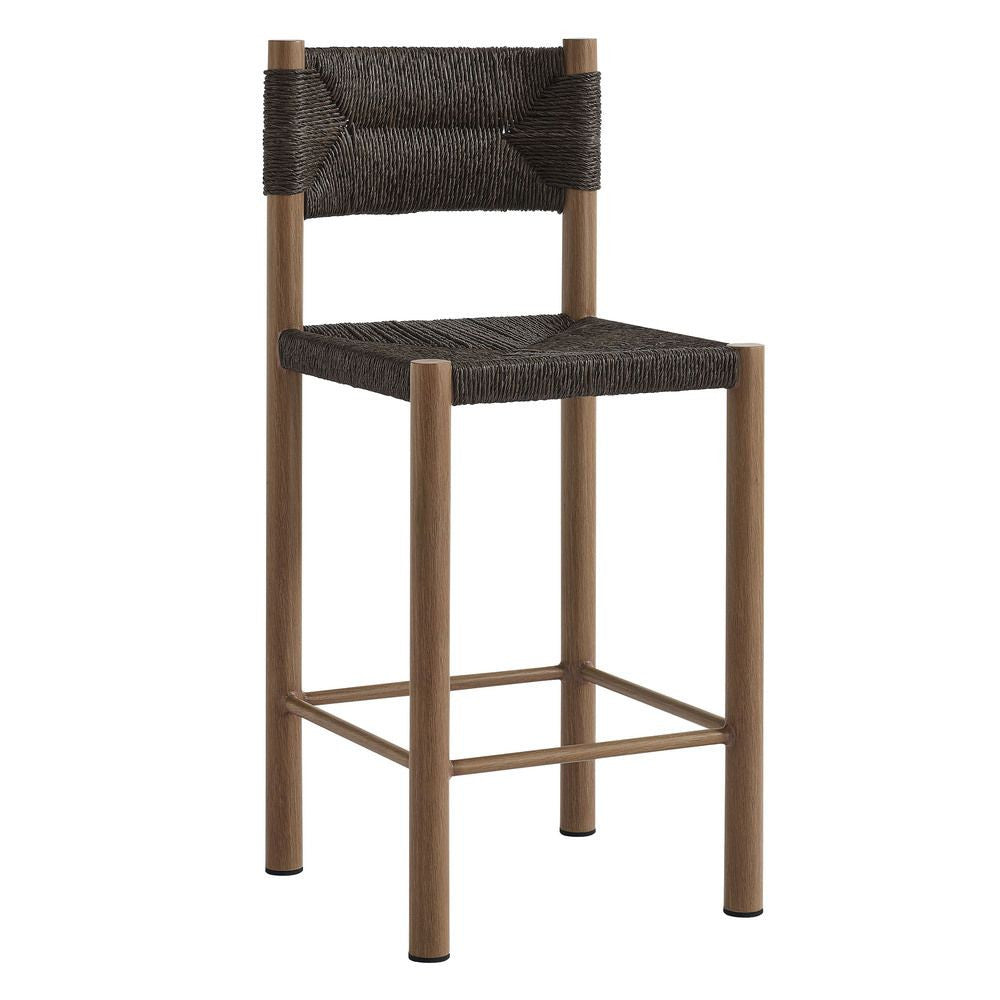 EEI-6983 Parkland Outdoor Patio Rattan and Aluminum Counter Stools Set of 2 by Modway