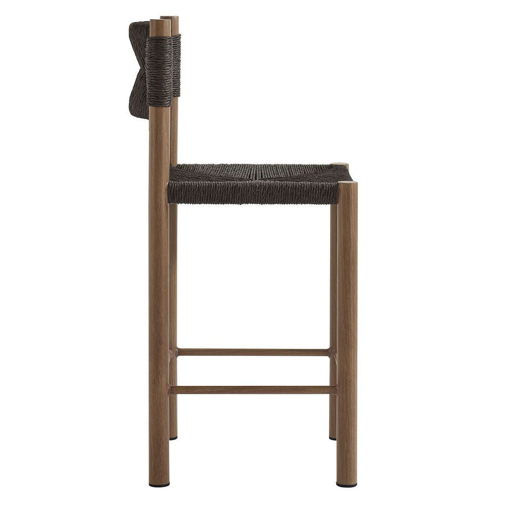 EEI-6983 Parkland Outdoor Patio Rattan and Aluminum Counter Stools Set of 2 by Modway