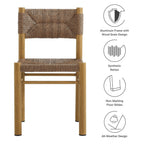 EEI-6982 Parkland Outdoor Patio Rattan and Aluminum Dining Side Chairs Set of 2 by Modway