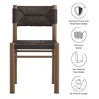 EEI-6982 Parkland Outdoor Patio Rattan and Aluminum Dining Side Chairs Set of 2 by Modway