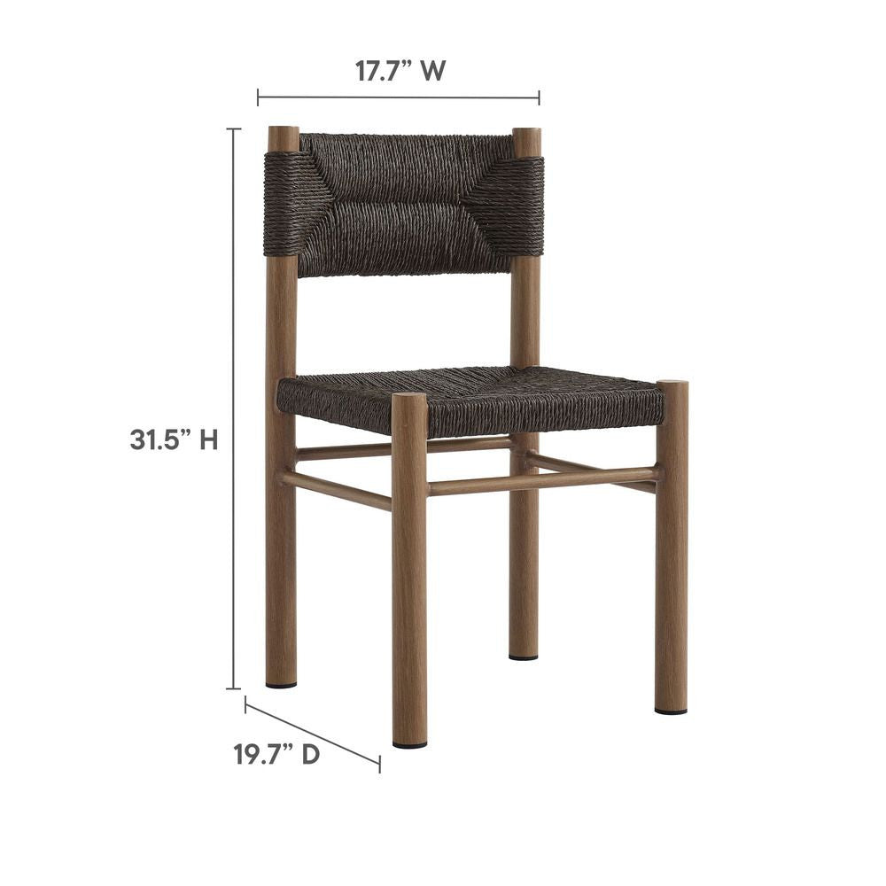 EEI-6982 Parkland Outdoor Patio Rattan and Aluminum Dining Side Chairs Set of 2 by Modway