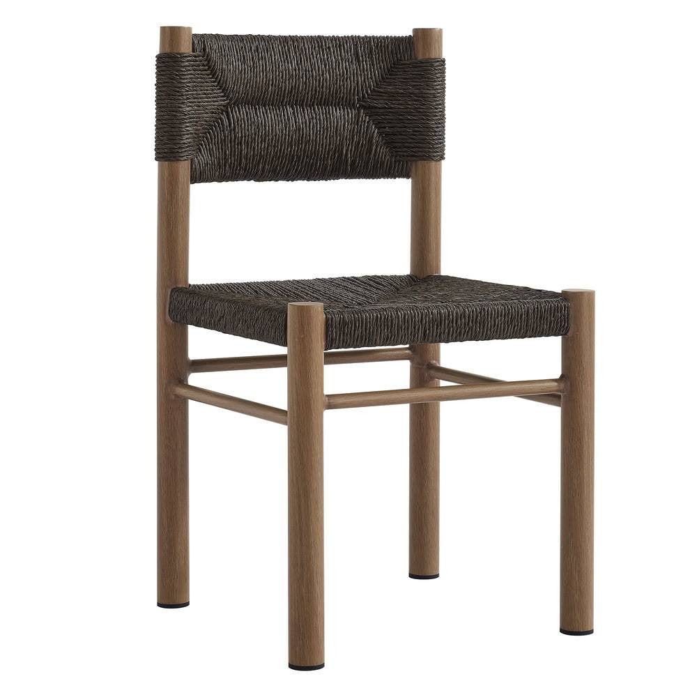 EEI-6982 Parkland Outdoor Patio Rattan and Aluminum Dining Side Chairs Set of 2 by Modway