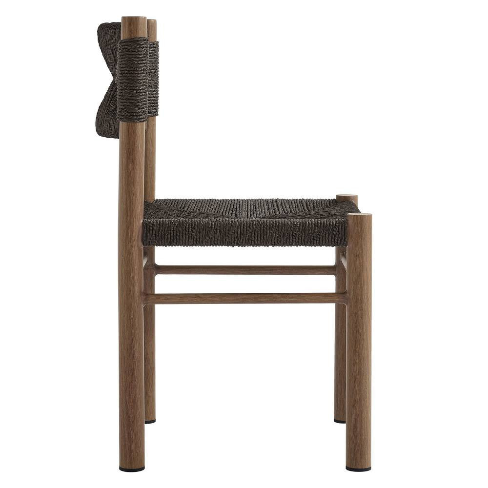 EEI-6982 Parkland Outdoor Patio Rattan and Aluminum Dining Side Chairs Set of 2 by Modway