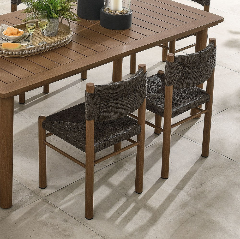 EEI-6982 Parkland Outdoor Patio Rattan and Aluminum Dining Side Chairs Set of 2 by Modway