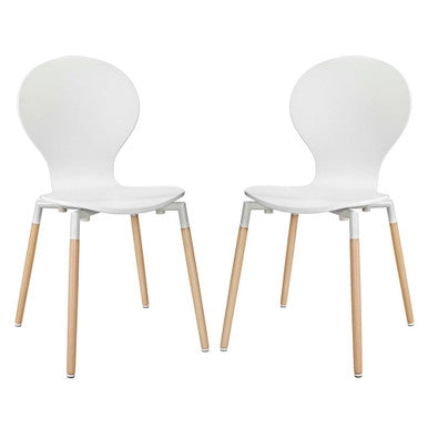 Modway EEI-1368-WHI Path Dining Chair Set of 2 White