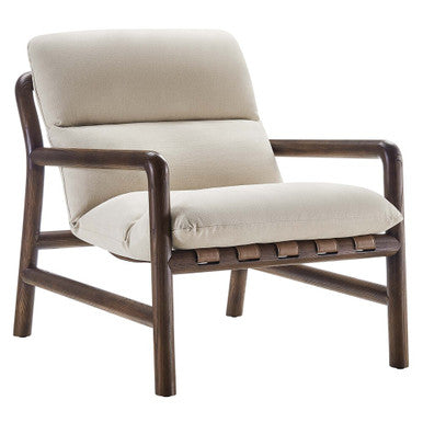 Modway EEI-6766-DUN-WAL Paxton Wood Sling Chair Dune Fabric Walnut