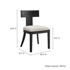 EEI-6923 Peregrine Wood and Fabric Upholstered Dining Chairs Set of 2 by Modway