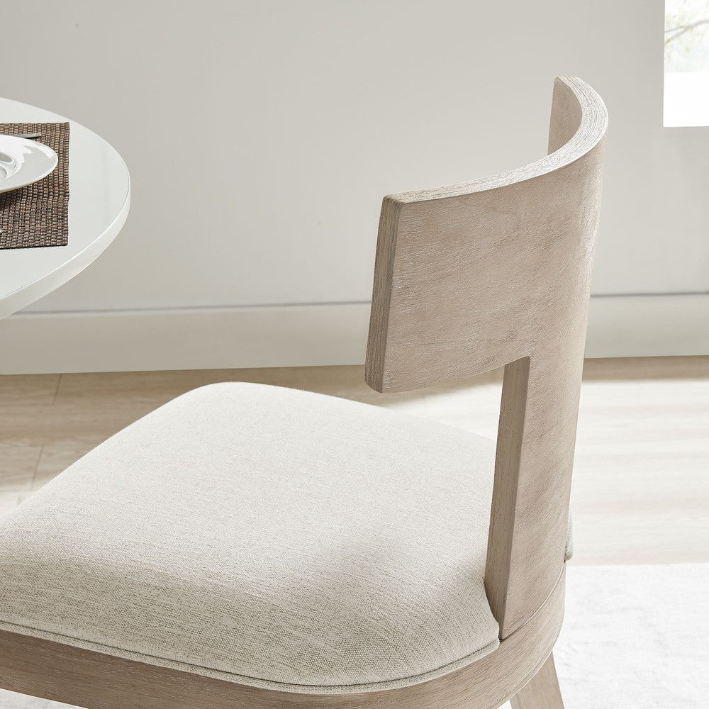 EEI-6923 Peregrine Wood and Fabric Upholstered Dining Chairs Set of 2 by Modway