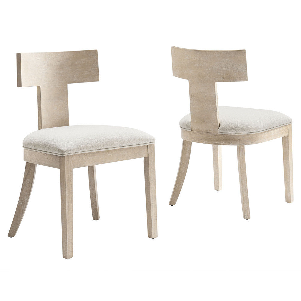 EEI-6923 Peregrine Wood and Fabric Upholstered Dining Chairs Set of 2 by Modway