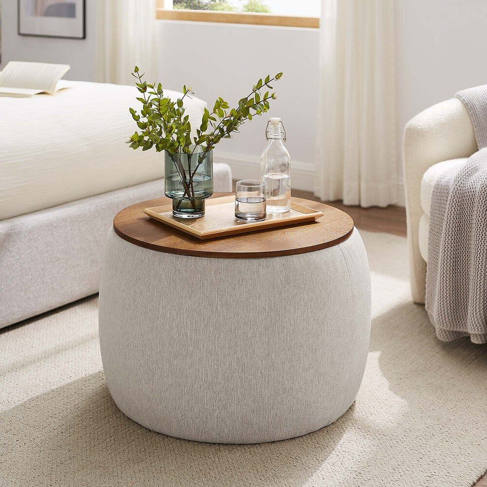 EEI-6688 Perla Woven Heathered Fabric Upholstered Storage Ottoman by Modway
