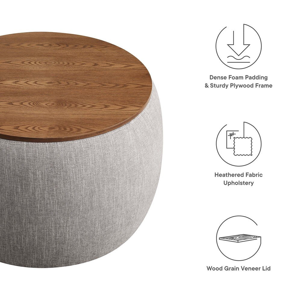 EEI-6688 Perla Woven Heathered Fabric Upholstered Storage Ottoman by Modway