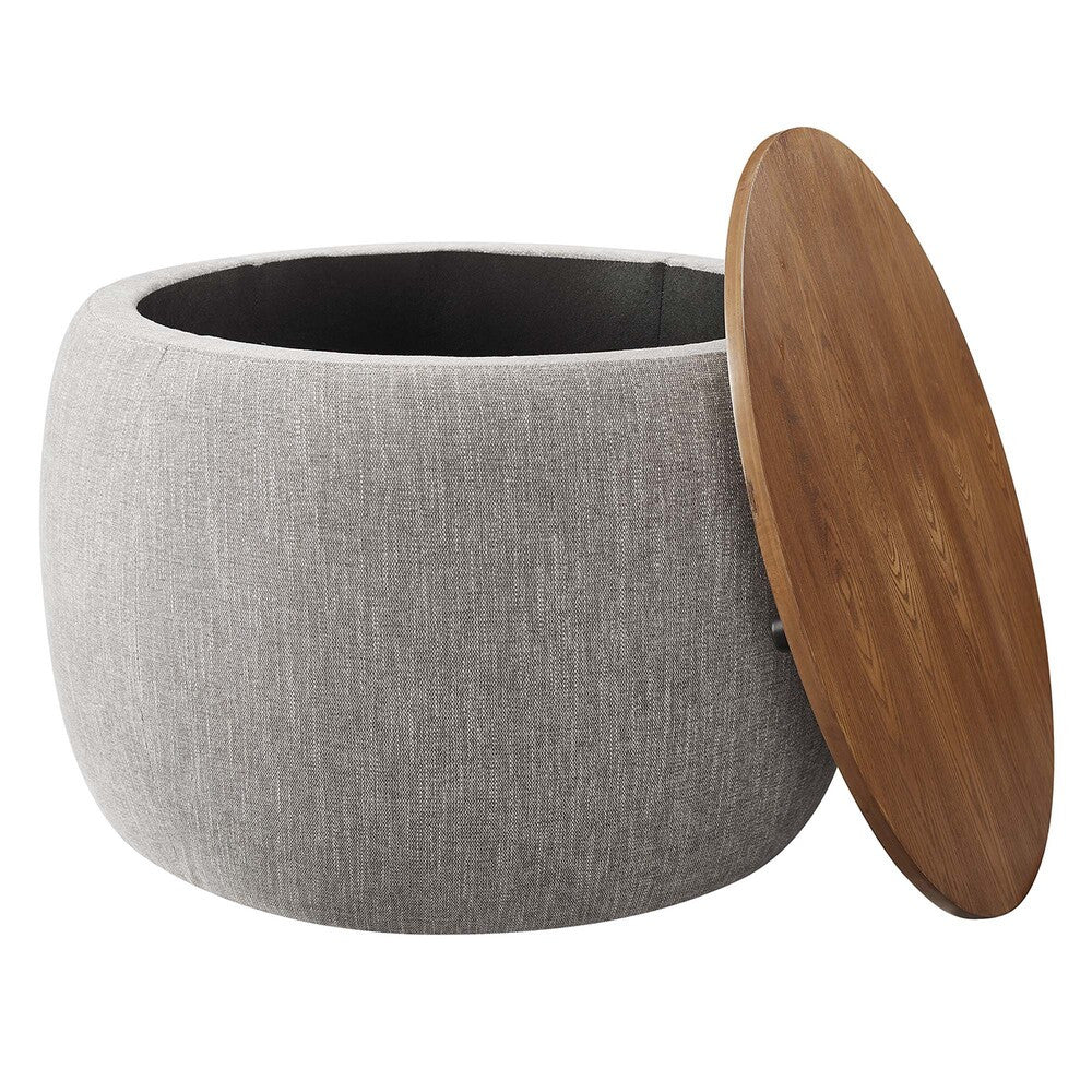 EEI-6688 Perla Woven Heathered Fabric Upholstered Storage Ottoman by Modway