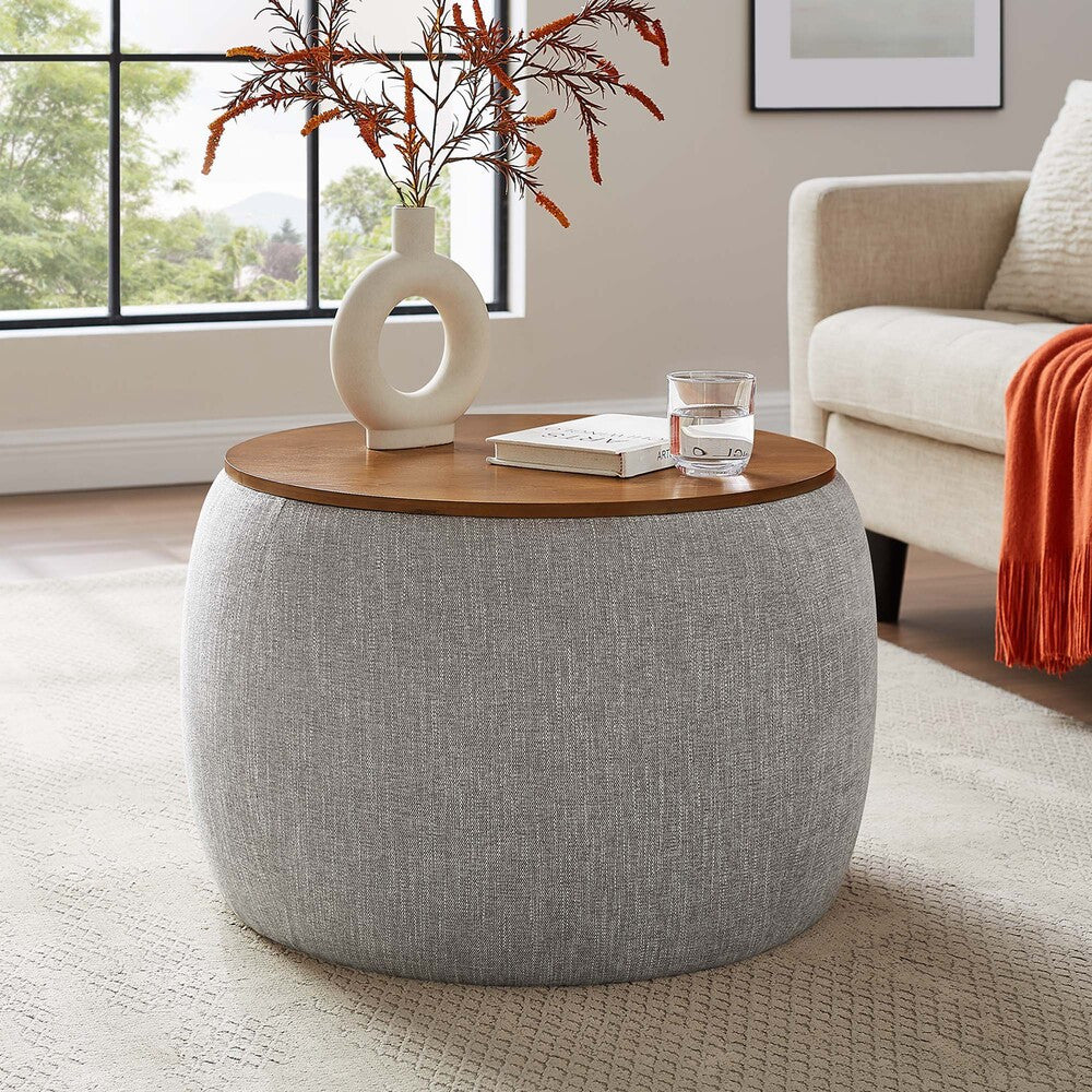 EEI-6688 Perla Woven Heathered Fabric Upholstered Storage Ottoman by Modway