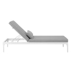 EEI-3301-WHI-GRY Perspective Cushion Outdoor Patio Chaise Lounge Chair by Modway