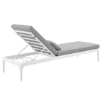 EEI-3301-WHI-GRY Perspective Cushion Outdoor Patio Chaise Lounge Chair by Modway