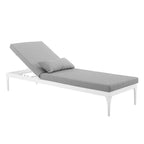 EEI-3301-WHI-GRY Perspective Cushion Outdoor Patio Chaise Lounge Chair by Modway