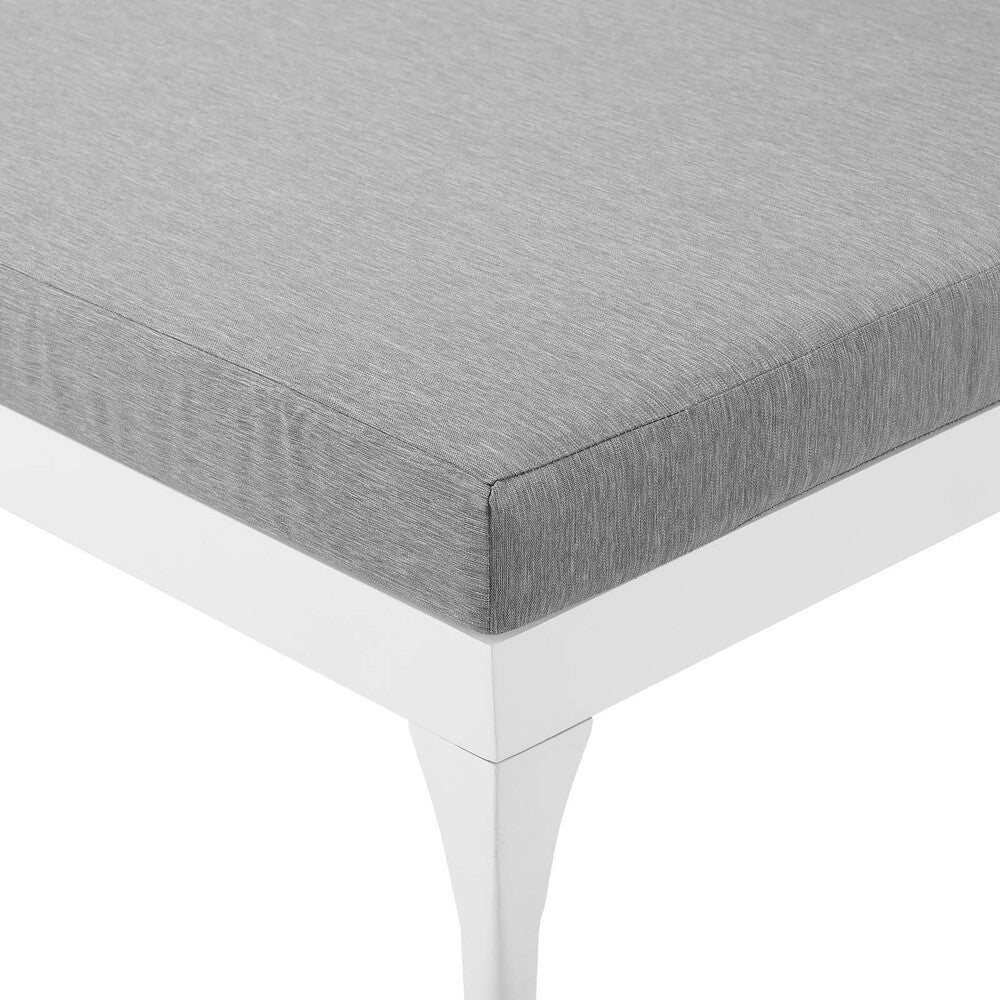 EEI-3301-WHI-GRY Perspective Cushion Outdoor Patio Chaise Lounge Chair by Modway