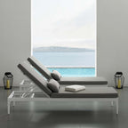 EEI-3301-WHI-GRY Perspective Cushion Outdoor Patio Chaise Lounge Chair by Modway