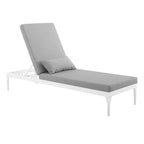 EEI-3301-WHI-GRY Perspective Cushion Outdoor Patio Chaise Lounge Chair by Modway