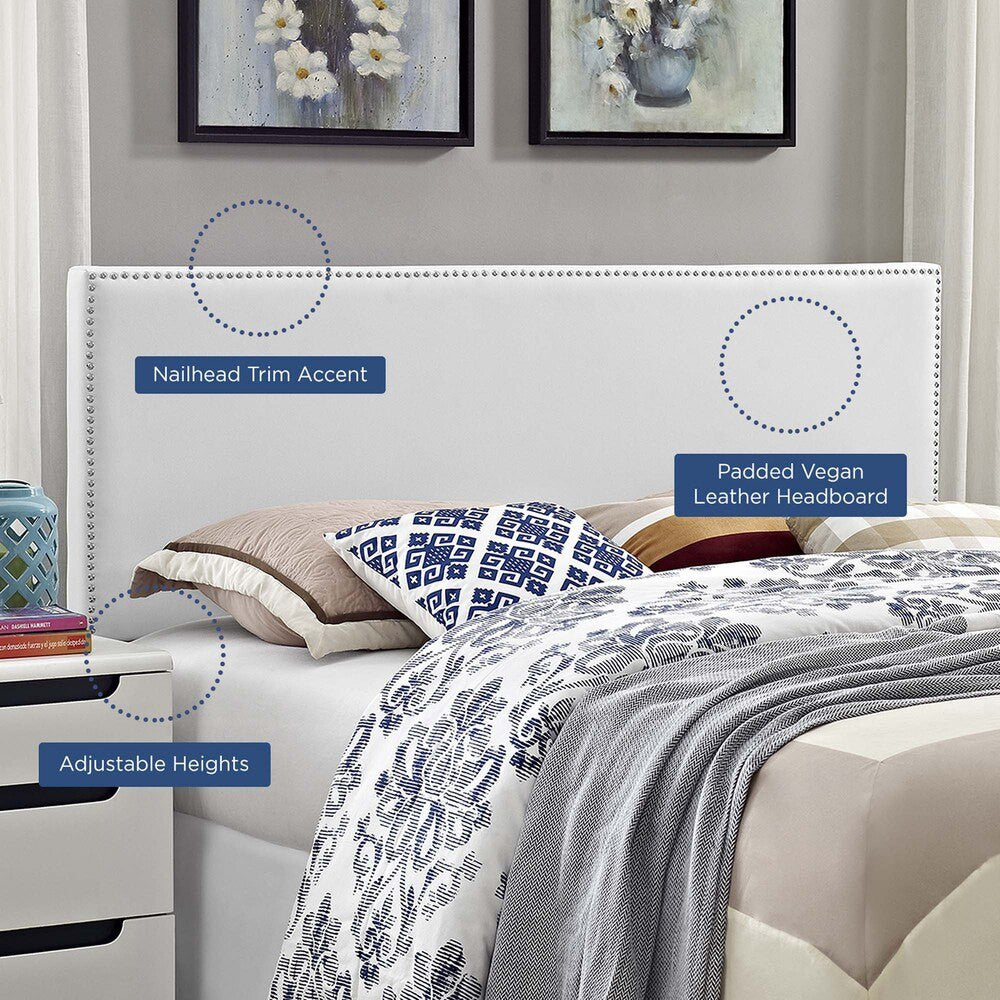 MOD-5383-WHI Phoebe Upholstered Vinyl Full Headboard by Modway