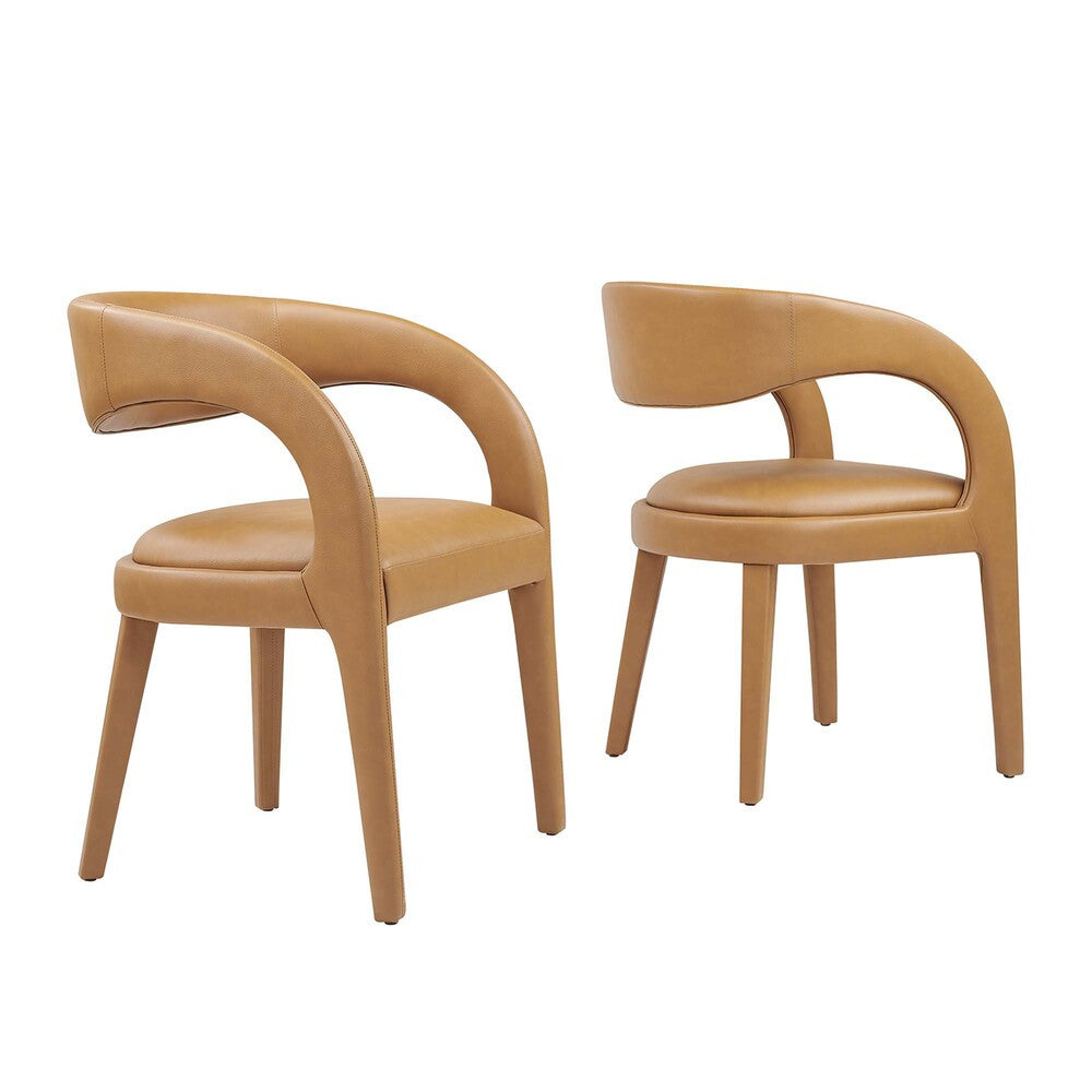 EEI-6561 Pinnacle Vegan Leather Dining Chair Set of 2 by Modway