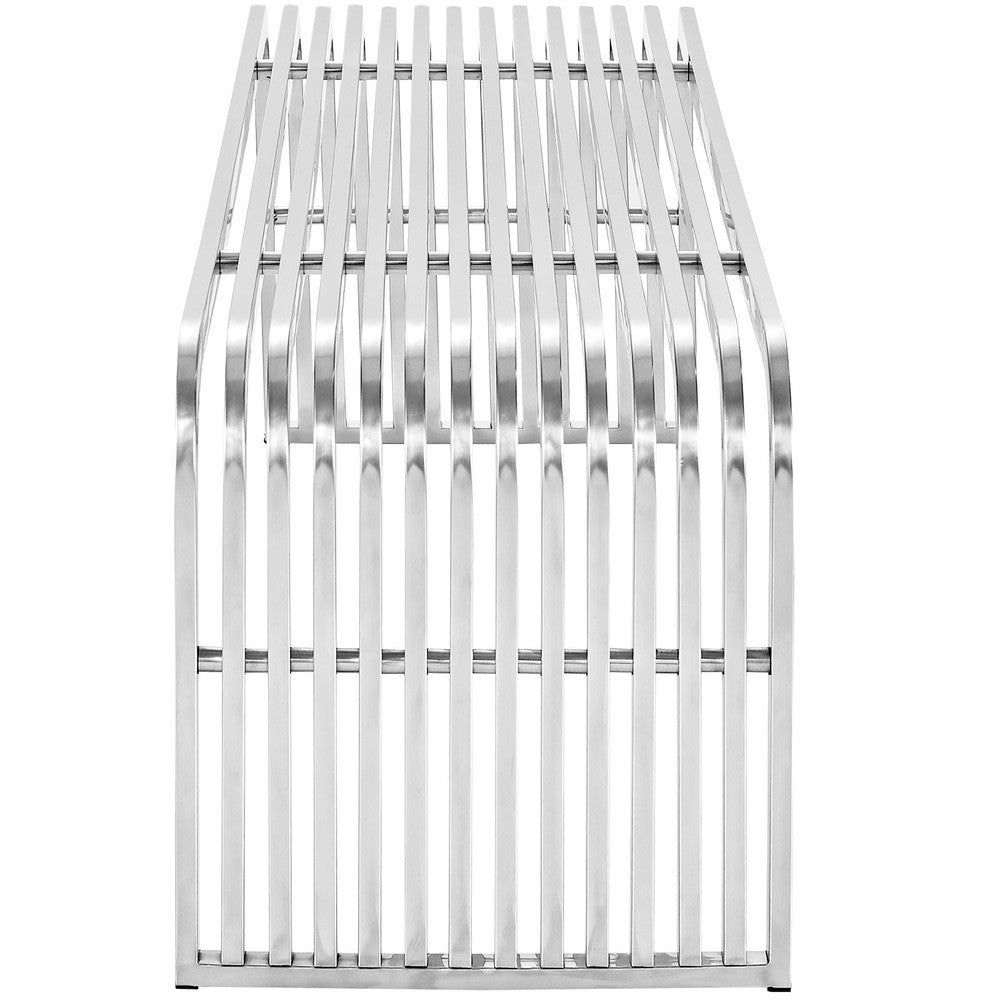 EEI-2103-SLV Pipe 60" Stainless Steel Bench by Modway