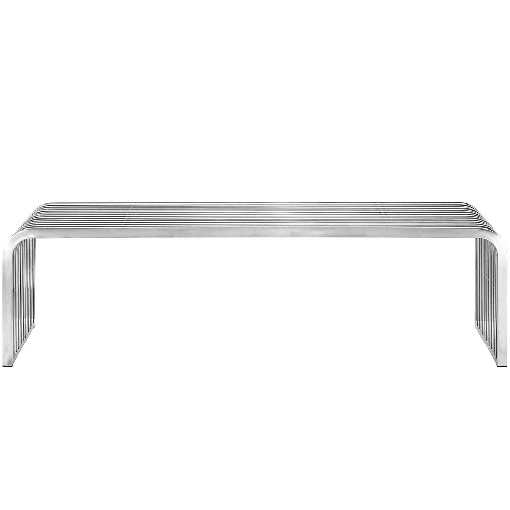 EEI-2103-SLV Pipe 60" Stainless Steel Bench by Modway