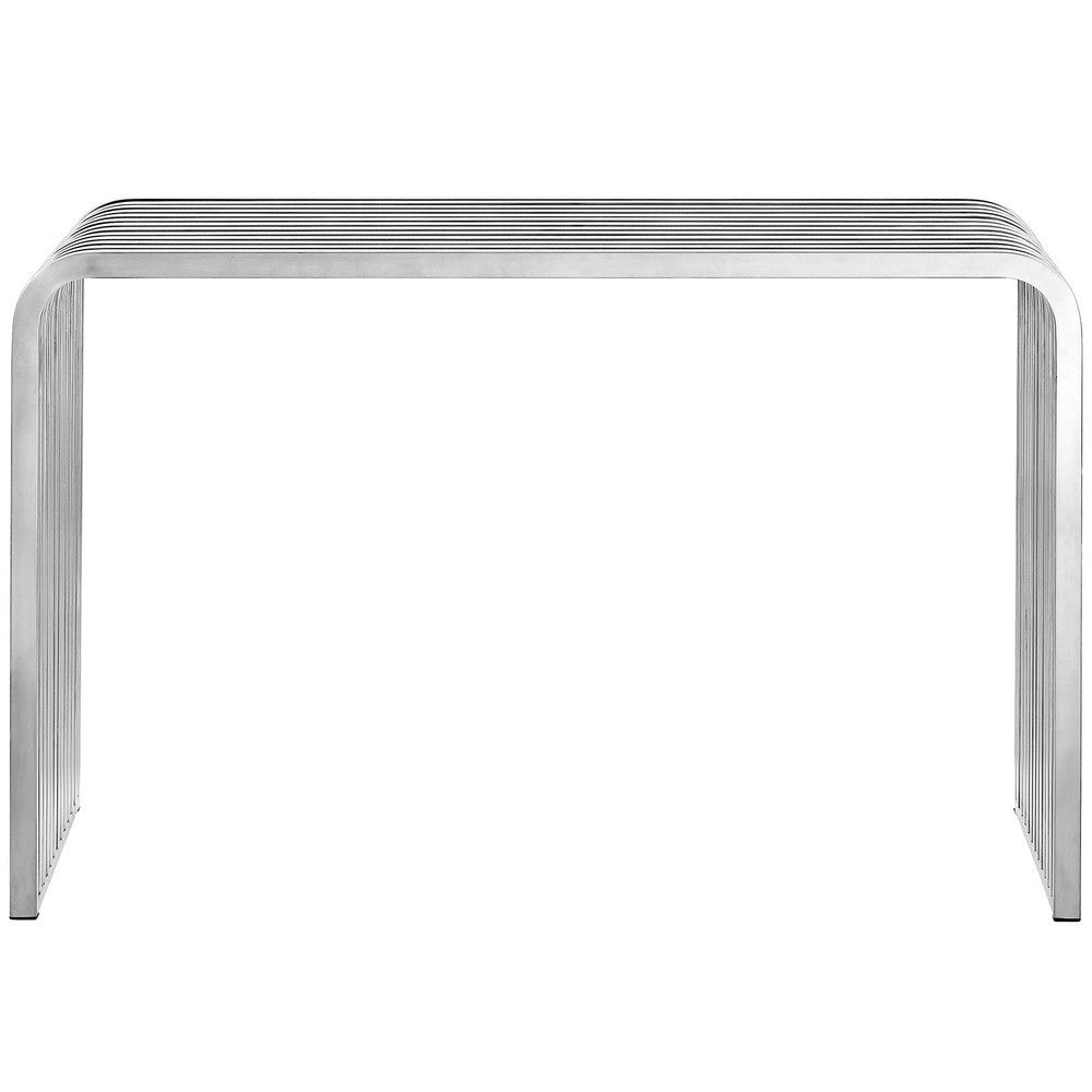EEI-2104-SLV Pipe Stainless Steel Console Table by Modway