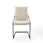 Modway Pitch Upholstered Fabric Dining Armchair by Modway-EEI-3800-BLK-BEI