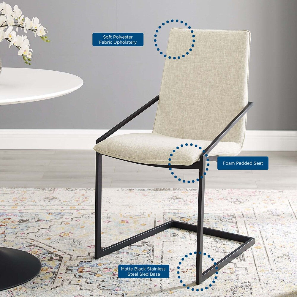 Modway Pitch Upholstered Fabric Dining Armchair by Modway-EEI-3800-BLK-BEI