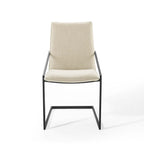 Modway Pitch Upholstered Fabric Dining Armchair Set of 2 by Modway-EEI-4489-BLK-BEI