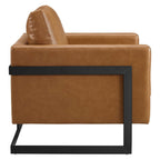 EEI-4392-BLK-TAN Posse Vegan Leather Accent Chair by Modway