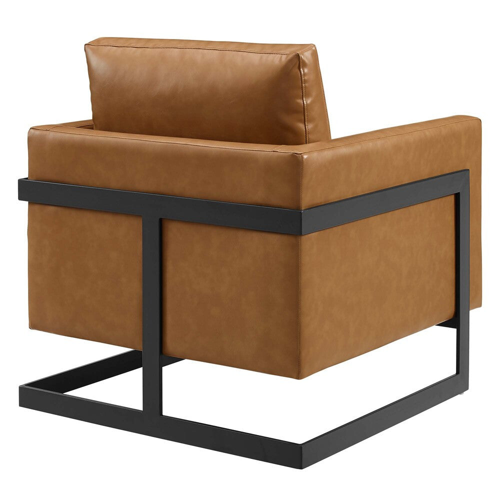 EEI-4392-BLK-TAN Posse Vegan Leather Accent Chair by Modway