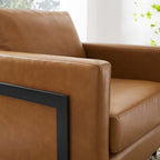 EEI-4392-BLK-TAN Posse Vegan Leather Accent Chair by Modway