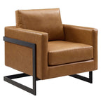 EEI-4392-BLK-TAN Posse Vegan Leather Accent Chair by Modway
