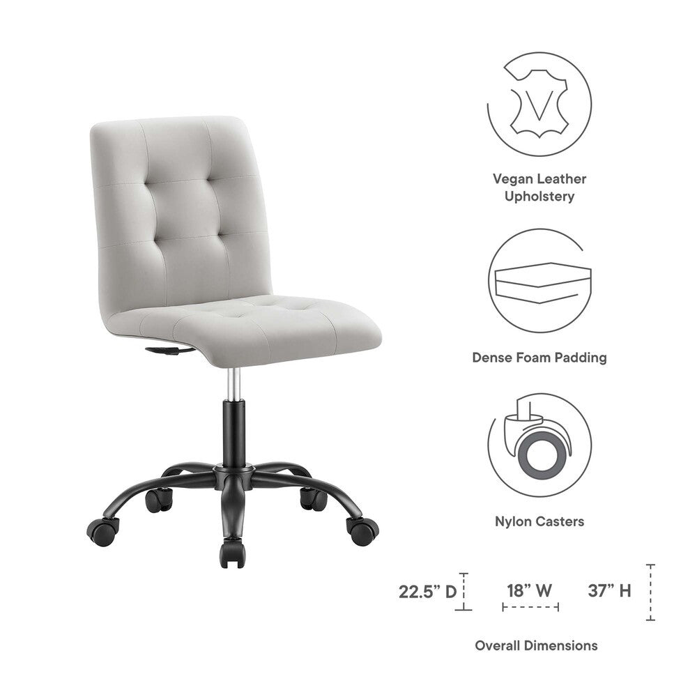 EEI-4975 Prim Armless Vegan Leather Office Chair by Modway