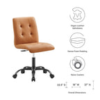 EEI-4975 Prim Armless Vegan Leather Office Chair by Modway