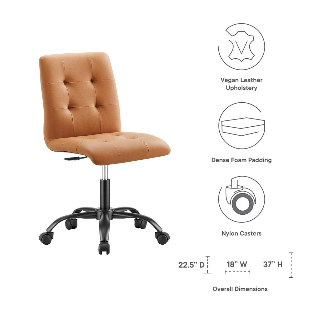 EEI-4975 Prim Armless Vegan Leather Office Chair by Modway