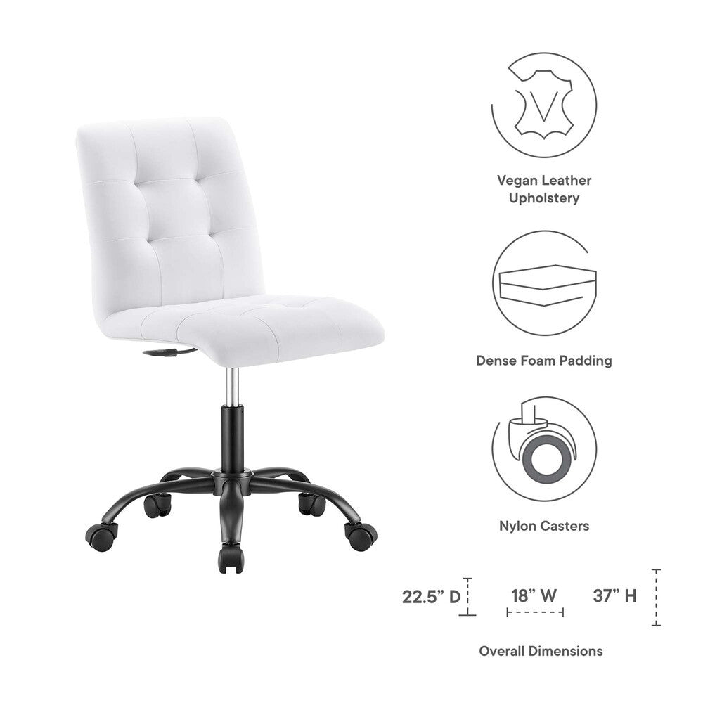 EEI-4975 Prim Armless Vegan Leather Office Chair by Modway