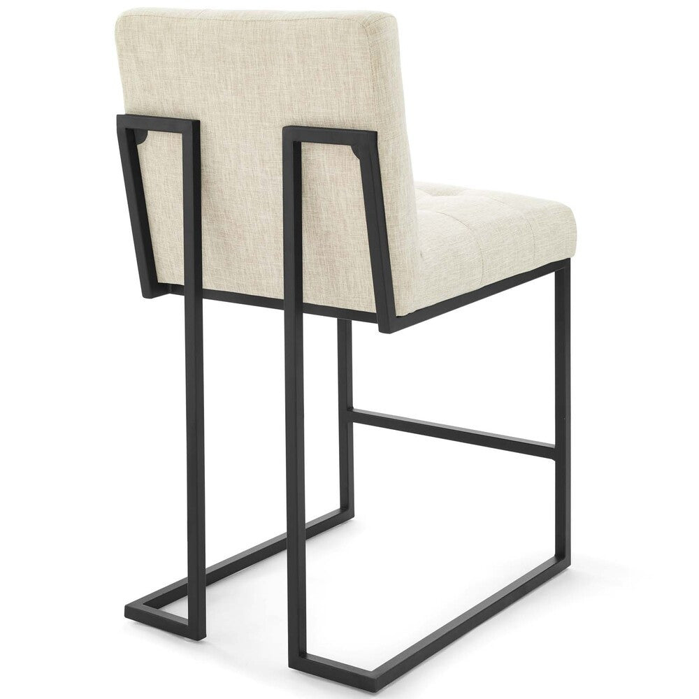 Modway Privy Black Stainless Steel Upholstered Fabric Counter Stool by Modway-EEI-3854