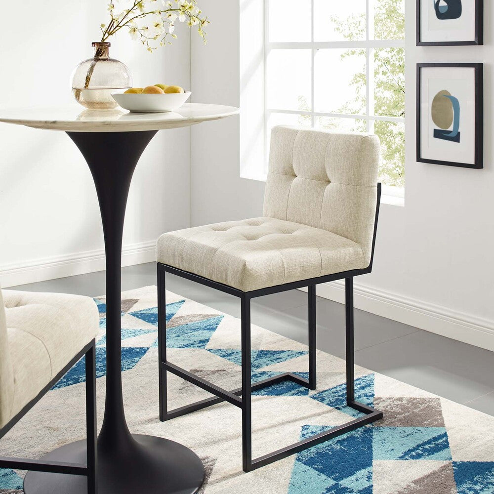Modway Privy Black Stainless Steel Upholstered Fabric Counter Stool by Modway-EEI-3854