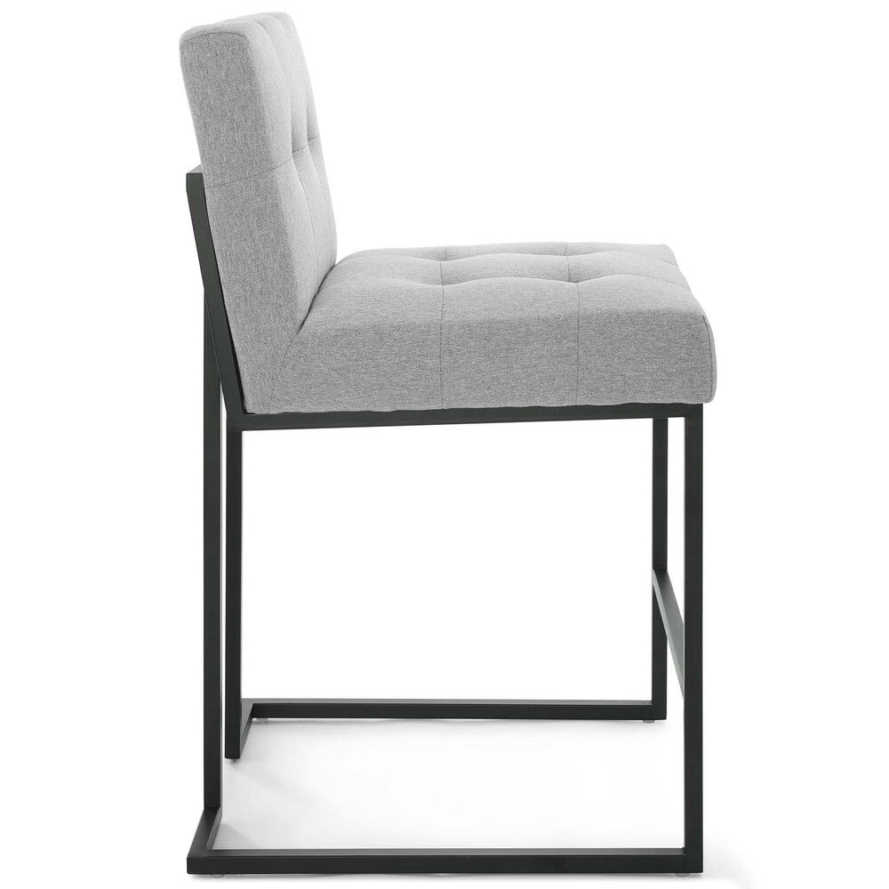 Modway Privy Black Stainless Steel Upholstered Fabric Counter Stool by Modway-EEI-3854