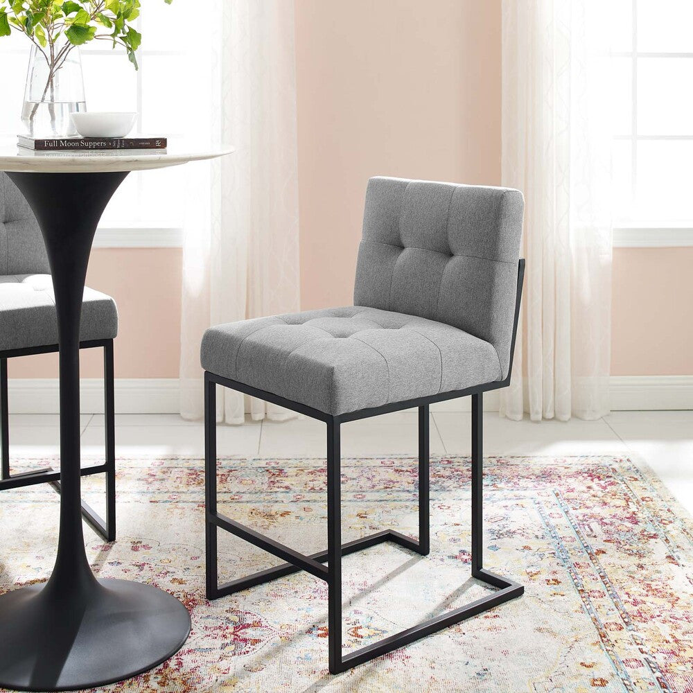 Modway Privy Black Stainless Steel Upholstered Fabric Counter Stool by Modway-EEI-3854