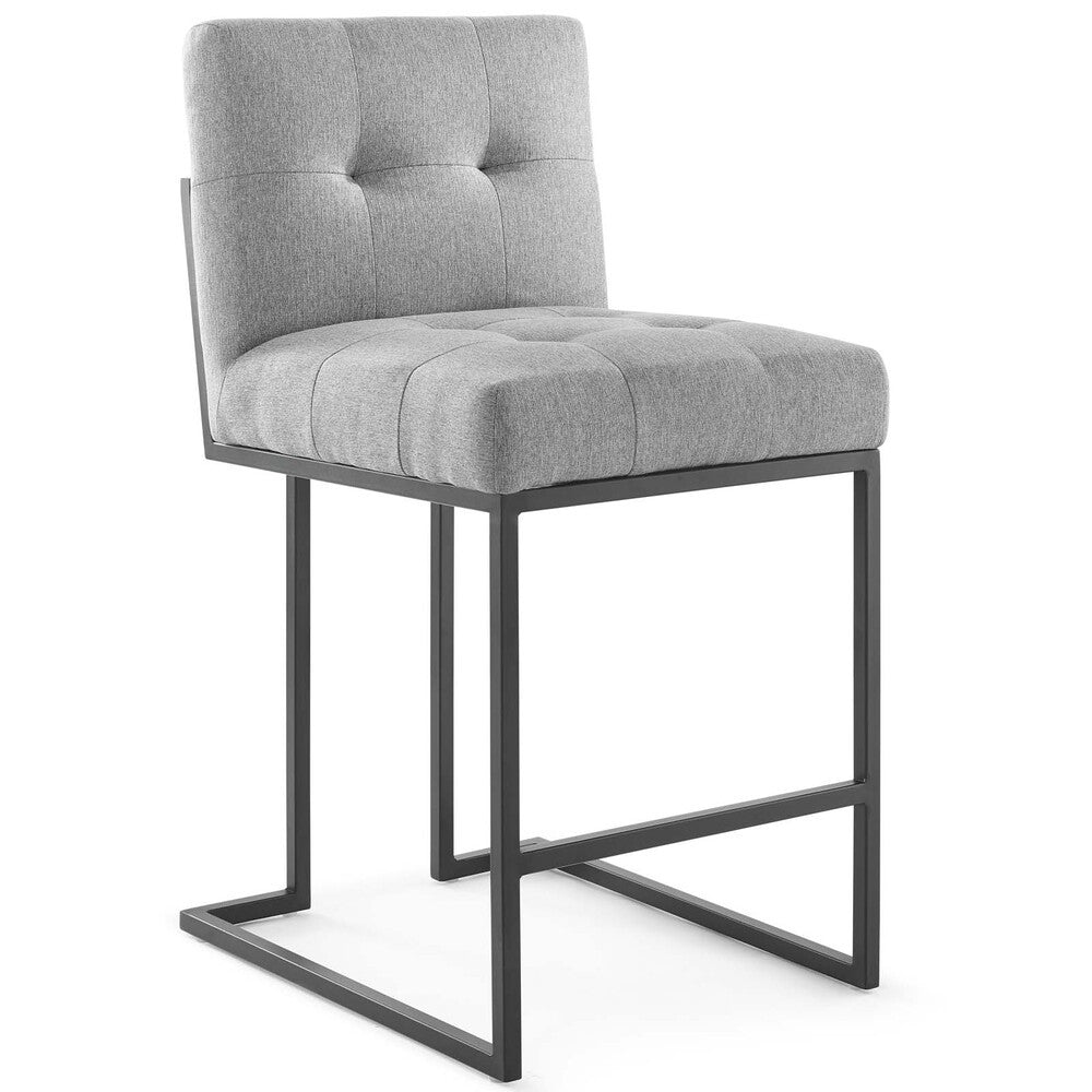 Modway Privy Black Stainless Steel Upholstered Fabric Counter Stool by Modway-EEI-3854
