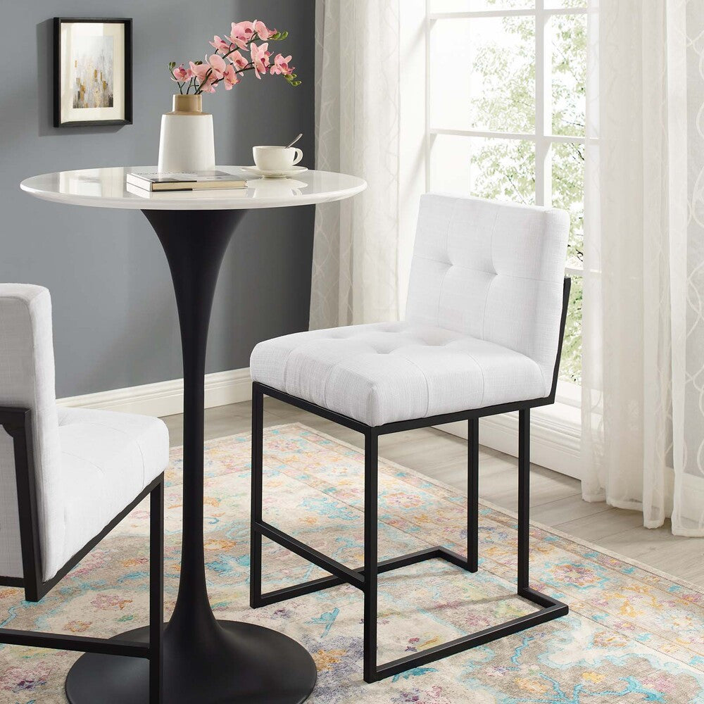 Modway Privy Black Stainless Steel Upholstered Fabric Counter Stool by Modway-EEI-3854
