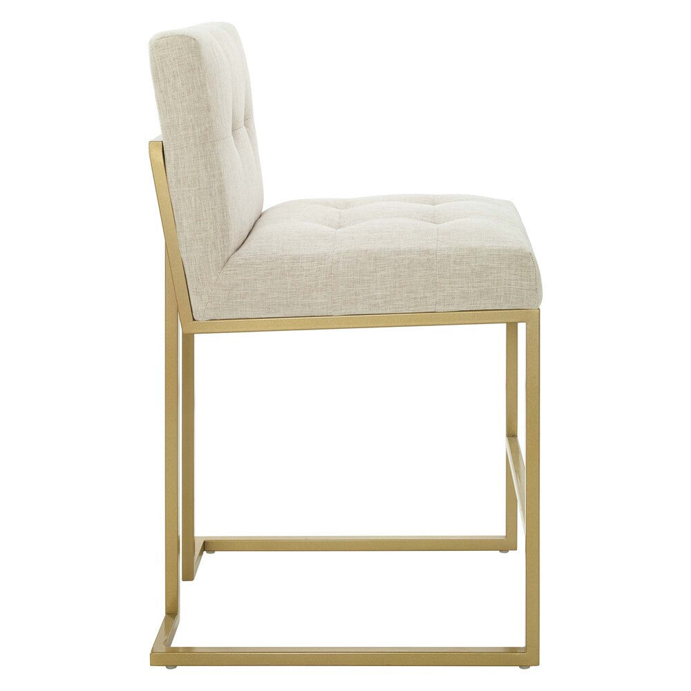 Modway Privy Gold Stainless Steel Upholstered Fabric Counter Stool by Modway-EEI-3852