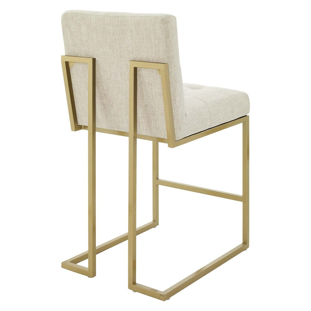 Modway Privy Gold Stainless Steel Upholstered Fabric Counter Stool by Modway-EEI-3852