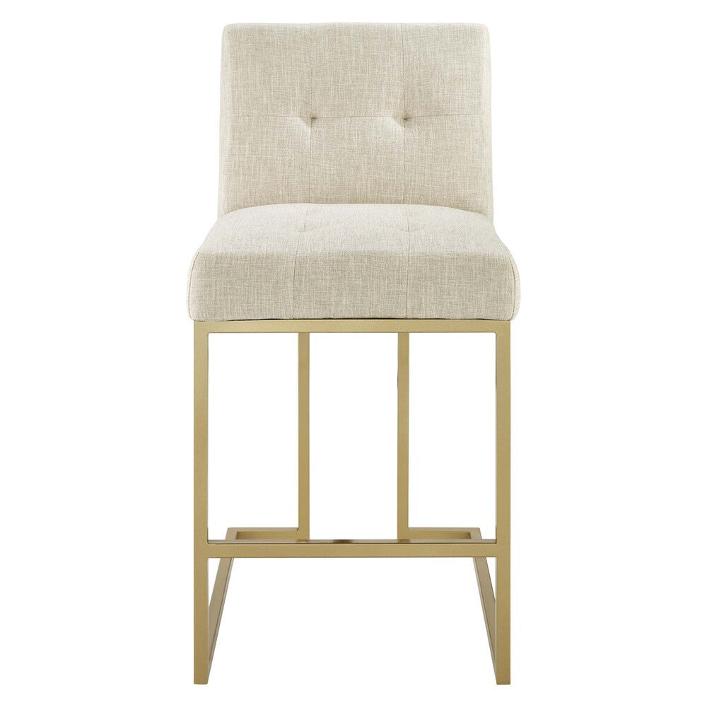 Modway Privy Gold Stainless Steel Upholstered Fabric Counter Stool by Modway-EEI-3852